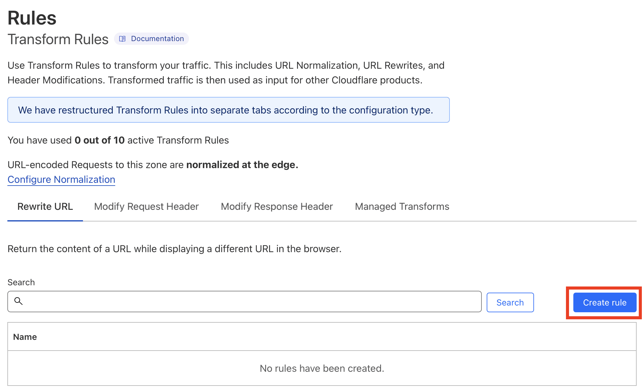 Transform rule Cloudflare overview