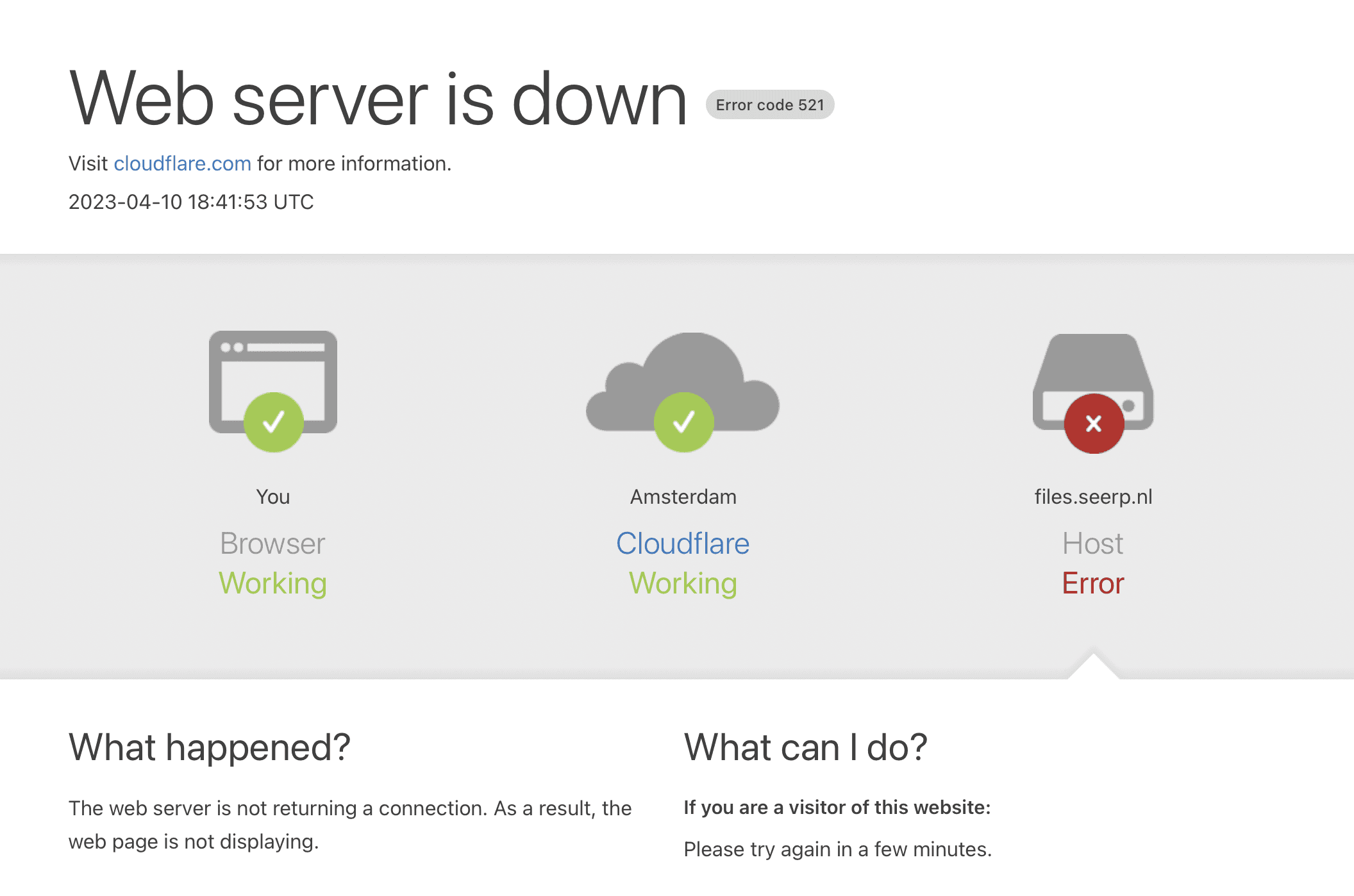 Error cloudflare